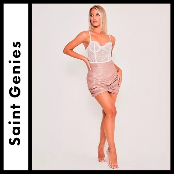 NWOT ASOS Saint Genies Sequin Skirt - Picture 2 of 8